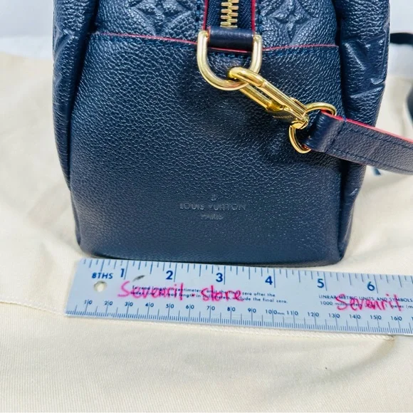 Louis Vuitton Ponthieu Handbag Monogram Empreinte Leather PM Blue Marine Rouge - Picture 5 of 16